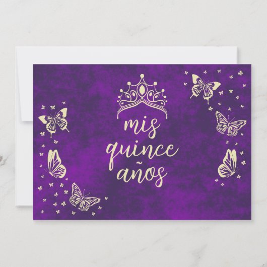 Save The Date Elégant violet or 15e anniversaire Quinceañera (Dos)