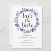 Save The Date Élégant violet Rose Floral Winter Lavender (Devant)