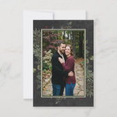 Save The Date Elegant Winter Berries Pine Black Wedding Photo (Devant)