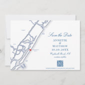 Save The Date Elegant Wrightsville Beach Code QR Mariage (Devant)