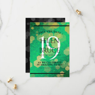 Save The Date Élégante 19e anniversaire du Mariage de Jade