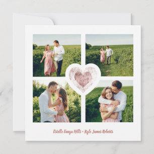 Save The Date Élégante 4 Photos Instant Engagé Couple Session