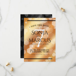 Save The Date Élégante 7ème anniversaire du Mariage de cuivre