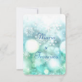 Save The Date Elegante Acuarela Copo de Nieve Reserva la Fecha (Dos)