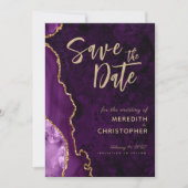 Save The Date Élégante Agate violet Enregistrer la date (Devant)