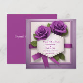 Save The Date Élégante Annonce de Date : Une Affaire de Rose Pou (Devant / Derrière)