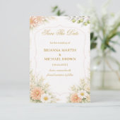 Save The Date Élégante Annonce Florale Douce (Debout devant)