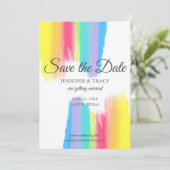 Save The Date Elégante Aquarelle arc-en-ciel Lavendar Mariage LG (Debout devant)