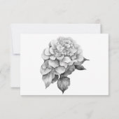 Save The Date Elégante aquarelle blanche gris noir floral (Dos)