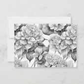 Save The Date Elégante aquarelle blanche grise noire (Dos)