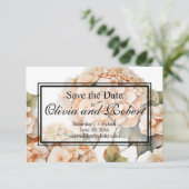 Save The Date Elégante aquarelle blanche vert orange boho (Debout devant)