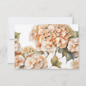 Save The Date Elégante aquarelle blanche vert orange boho (Dos)