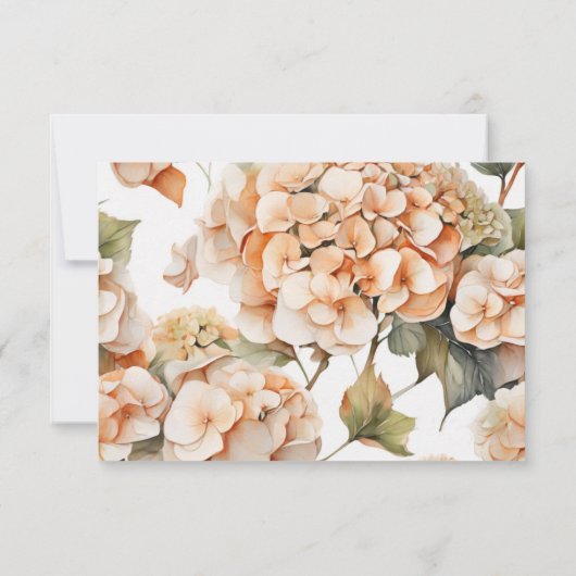 Save The Date Elégante aquarelle blanche vert orange boho (Dos)