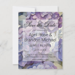 Save The Date Elégante aquarelle bleu violet poussiéreuse