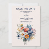 Save The Date Elégante aquarelle Boho Floral Mariage (Devant)