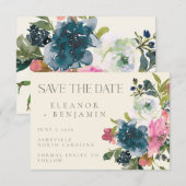 Save The Date Elégante aquarelle Botanique Floral Mariage (Devant / Derrière)