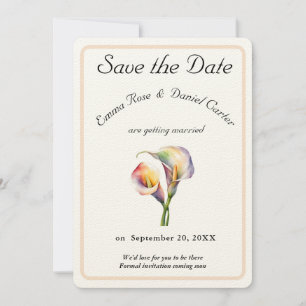 Save The Date Elégante aquarelle Calla Lilies Romantique Floral