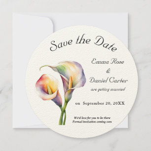 Save The Date Elégante aquarelle Calla Lilies Romantique Floral