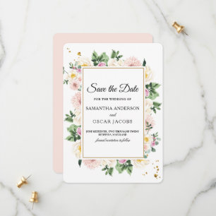 Save The Date Elégante aquarelle colorée Beauté Cadre Floral 