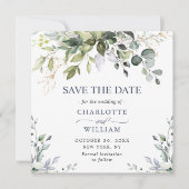 Save The Date Elégante aquarelle Eucalyptus Enregistrer la date (Devant)