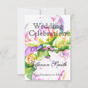 Save The Date Elégante aquarelle fleurie de pivoine rose