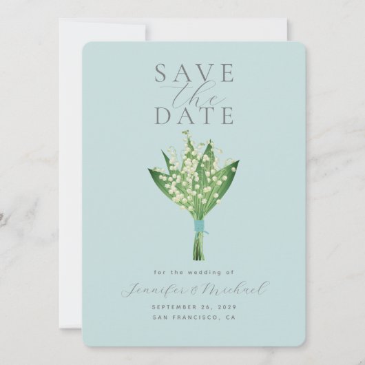 Save The Date Elégante aquarelle Floral Bouquet Mariage (Devant)