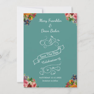 Save The Date Elégante aquarelle Florale Jardin Mariage