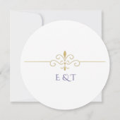 Save The Date Elégante aquarelle Golden Rose Mariage Cercles (Dos)