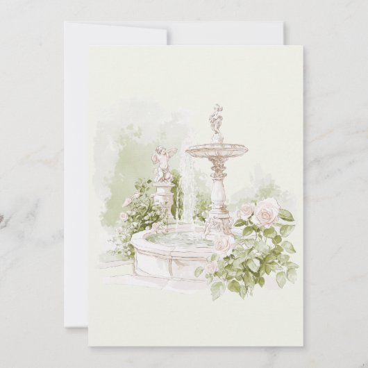 Save The Date Elégante aquarelle Manor Jardin Mariage (Dos)