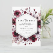 Save The Date Elégante aquarelle Mariage Bourgogne (Debout devant)