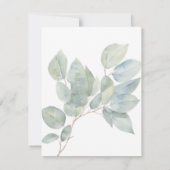 Save The Date Elégante aquarelle mariage de verdure eucalyptus (Dos)