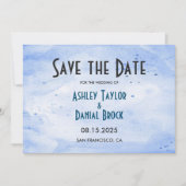 Save The Date Elégante aquarelle marine bleu classe Rustique Mar (Devant)