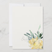 Save The Date Elégante aquarelle moderne jaune vert floral (Dos)