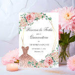 Save The Date Elégante aquarelle rose espagnol Quinceañera Quinc<br><div class="desc">Superbe et élégante Quinceañera (Mis Quince Años) aquarelle fleurie SAVE THE DATE (Reserva la Fecha). Roses roses roses blanches avec verdure et cadre faux or. Robe de parties scintillant Faux en rose. Modèle modifiable - facile à ajouter votre texte - libellé espagnol. Parfait pour la fête du 15e anniversaire de...</div>