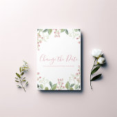 Save The Date Elégante aquarelle rose et vert