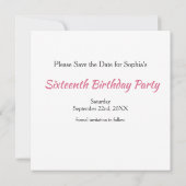 Save The Date Elégante aquarelle rose floral (Dos)