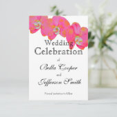 Save The Date élégante aquarelle rose Orchidée peinture florale (Debout devant)