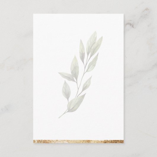 Save The Date Elégante aquarelle simple or vert moderne (Dos)