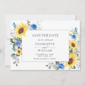 Save The Date Elégante aquarelle tournesol Eucalyptus Mariage (Devant)