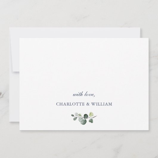 Save The Date Elégante aquarelle tournesol Eucalyptus Mariage (Dos)