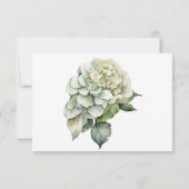Save The Date Elégante aquarelle verte blanche hydrangée florale (Dos)