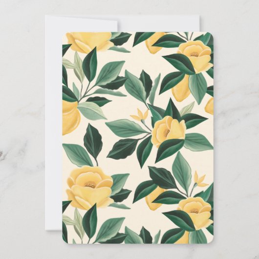 Save The Date Élégante Arche de citron floral blanc (Dos)