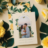 Save The Date Élégante Arche de citron floral Photo Jaune
