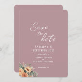 Save the Date - Elegante blush roze bruiloft (Voorkant / Achterkant)