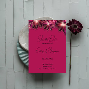 Save The Date Élégante Bourgogne Florale Enregistrer La Date