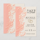 Save The Date Élégante broche florale Économisez la date (Devant / Derrière)