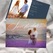 Save The Date Élégante calligraphie Classic QR Code Deux photos