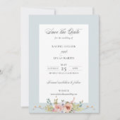 Save The Date Élégante calligraphie florale Pastel Boho (Devant)