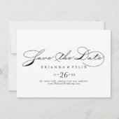 Save The Date Élégante calligraphie Mariage horizontal (Devant)