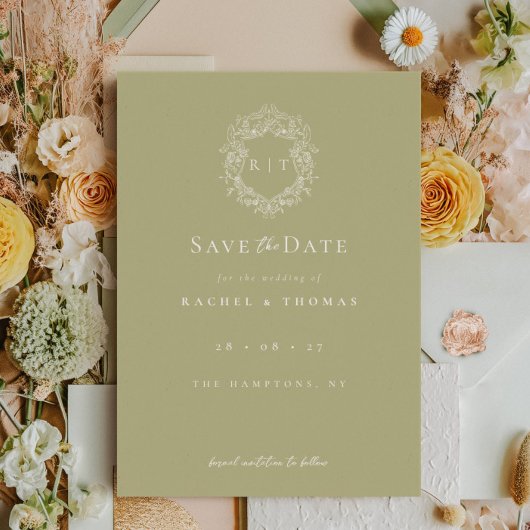 Save The Date Élégante calligraphie Monogramme Mariage d'âge
